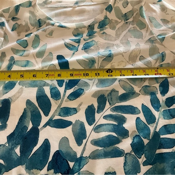 Blue Leaf Print Long Sleeve Tee - Picture 3 of 5